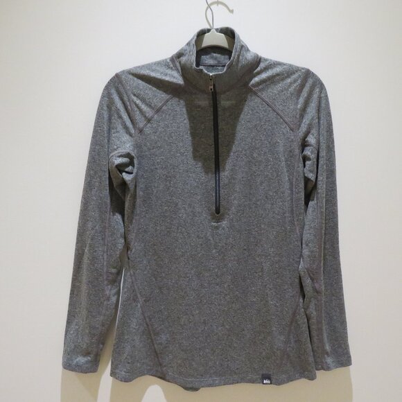 REI COOP Lightweight Base Layer Half-Zip Top in Gray Outdoor Gorpcore - Size S - Picture 2 of 14